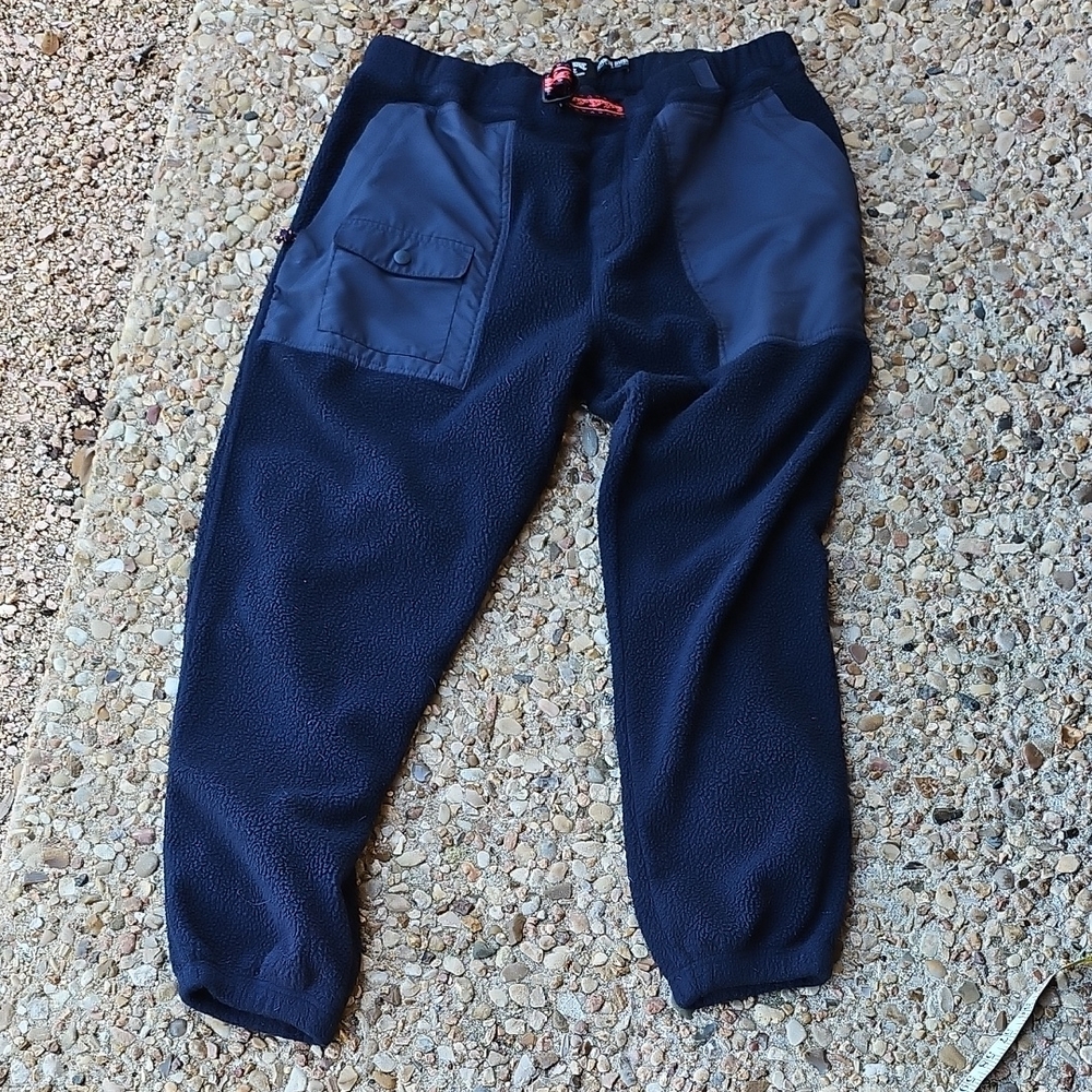Billabong Recycler Adventure Division Navy Textured Fleece Jogger Pants Small